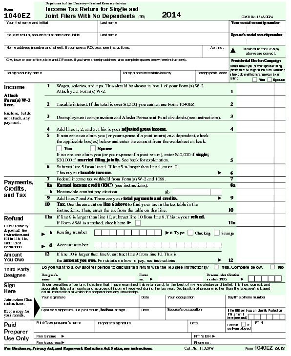 tax services unlimited 10 40ez form